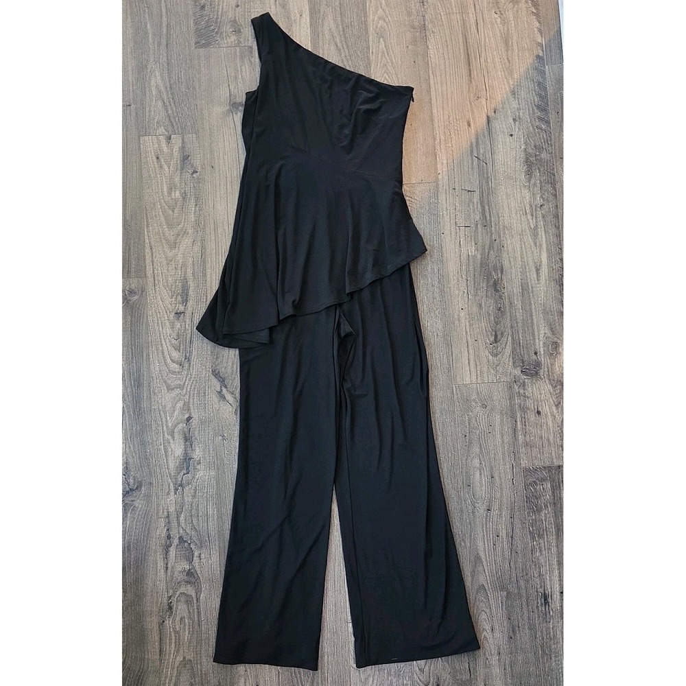 Lauren Ralph Lauren Dress Womens 6 Black One Shoulder Pant Dress Evening Formal
